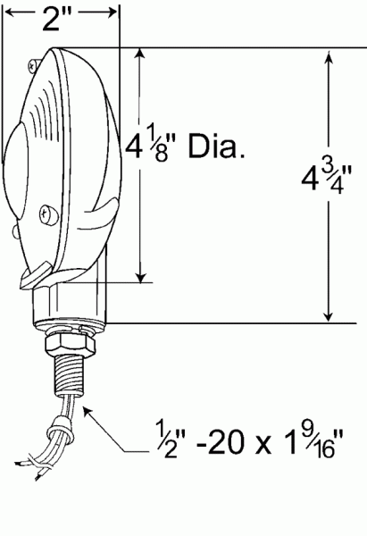 Grote product drawing - 4" Die-Cast Single-Face Light